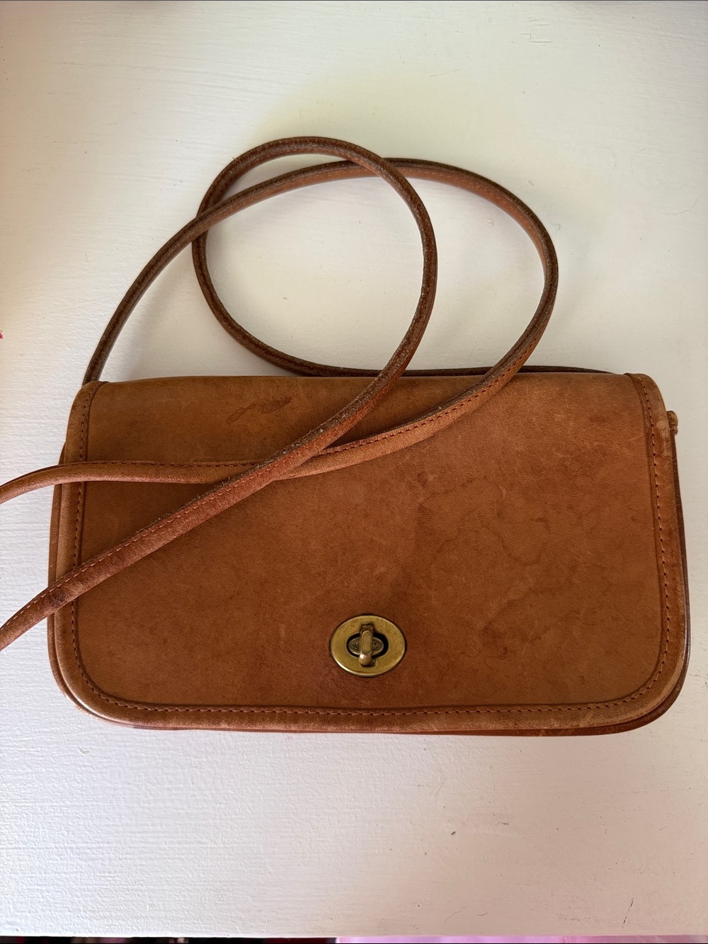 Coach Vintage Brown Leather Crossbody Bag